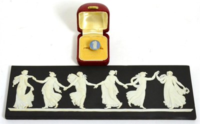 Lot 245 - A Wedgwood ring and a Jasper plaque (2)