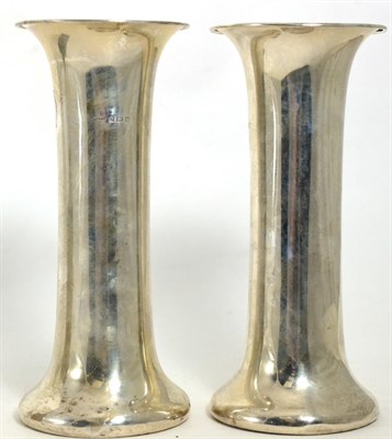 Lot 262 - A pair of silver vases