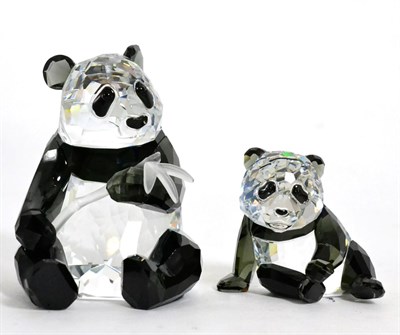 Lot 263 - Swarovski annual edition 2008 pandas; mother and cub no. 900918 (2)