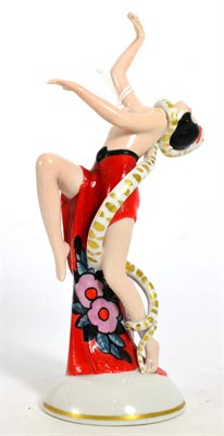 Lot 267 - A 1920s/30s Katzhutte porcelain figure of a dancing lady and snake