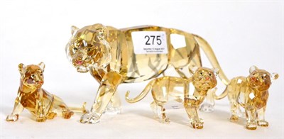 Lot 275 - Swarovski annual edition 2010 tiger no. 1003148 together with companion tiger cub sitting no....