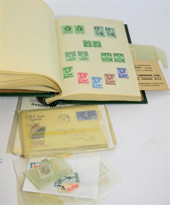 Lot 280 - Stamp album (green) and various loose (in blue small carrier bag)