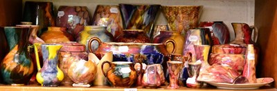 Lot 300 - Large collection of Oldcourt ware lustre ceramics including vases, jugs, dishes etc  (qty)