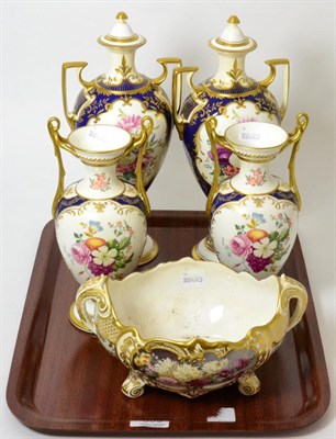 Lot 309 - A group of floral plated Spode to commemorate the 200th anniversary of the factory, including...