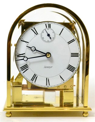 Lot 322 - A brass chiming modern mantel clock, signed Kieninger