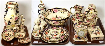 Lot 329 - A collection of Masons Mandalay pattern china inlcuding clock, vases, candlesticks, jugs,...