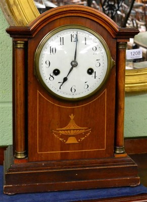 Lot 347 - An Edwardian inlaid striking mantel clock