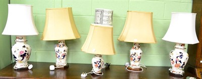 Lot 352 - A group of five Masons Mandalay pattern table lamps together with another