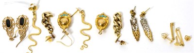 Lot 379 - A pair of snake earrings and five other pairs of earrings