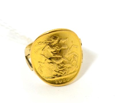 Lot 426 - A George V 1914 sovereign soldered as a ring