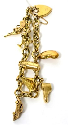 Lot 427 - A 9ct gold charm bracelet