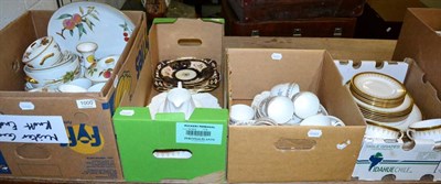 Lot 1000 - Assorted dinner and tea wares including Royal Worcester Evesham, Shelley, Paragon etc (four boxes)