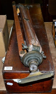 Lot 1014 - Two telescopes, a sword stick, a hydrometer and a tripod