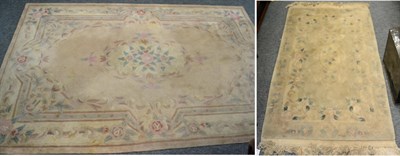 Lot 1078 - A Chinese carpet, Savonnerie design, the field with central oval medallion framed by spandrels...