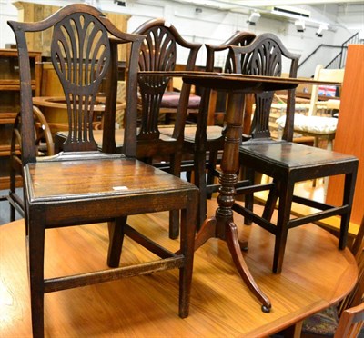 Lot 1108 - A set of four early 19th century provincial oak dining chairs with solid seats