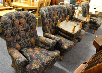 Lot 1122 - A Liberty of London four piece suite comprising a pair of two seater sofas and a pair of...