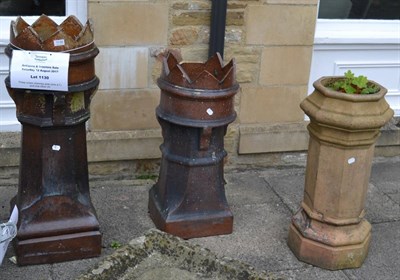 Lot 1130 - Three crown chimney pots (one a.f.) and one other (4)