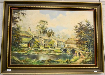 Lot 1147 - John Corcoran, Lancashire village landscape, oil on canvas