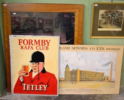 Lot 1187 - A large mill advertising print 'The Marland Spinning Co Rochdale; together with a 'Tetley...