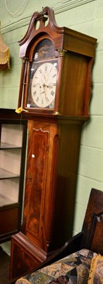 Lot 1205 - An eight day longcase clock, painted arch dial signed William Cochran, Paisley, later case