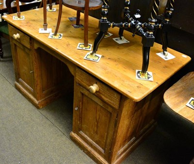 Lot 1249 - A 19th century pine partners desk