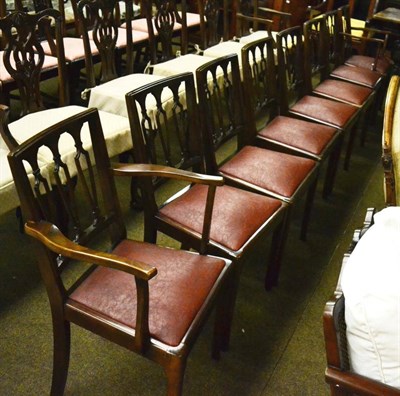 Lot 1278 - A set of eight mahogany dining chairs including two carvers