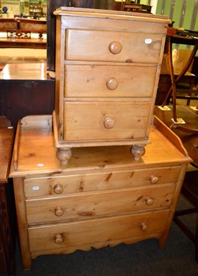 Lot 1337 - A pine washstand and similar bedside chest of drawers