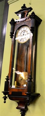 Lot 1359 - A Vienna type double weight driven wall clock