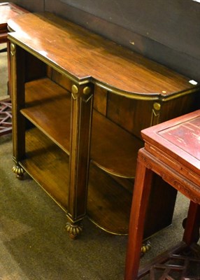 Lot 1367 - A parcel gilt mahogany breakfront bow front open bookcase