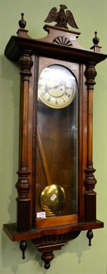 Lot 1376 - A Vienna type double weight driven striking wall clock