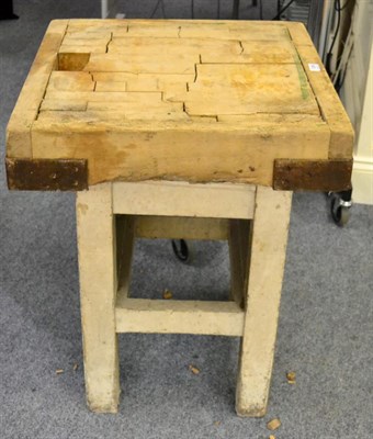 Lot 1386 - A butcher's block on stand