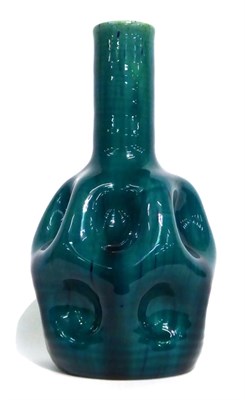 Lot 2 - A Linthorpe Pottery Vase, shape No.24, of dimpled bottle form, impressed LINTHORPE 24, 23cm