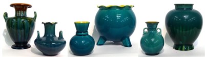 Lot 26 - A Linthorpe Pottery Vase, shape No.967, turquoise and green glaze, impressed LINTHORPE 967,...
