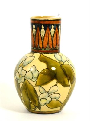 Lot 43 - Christopher Dresser for Linthorpe Pottery: A Vase, shape No.197, painted with repeating designs...