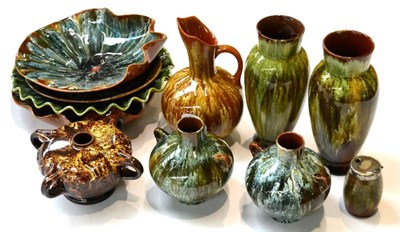 Lot 45 - Two Linthorpe Pottery Dishes, shape No.276, runny glaze, impressed LINTHORPE 276, 20.5cm and...