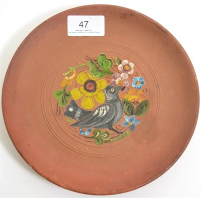 Lot 47 - Christopher Dresser for Linthorpe Pottery: A Plate, shape No.353, unglazed earthenware painted with
