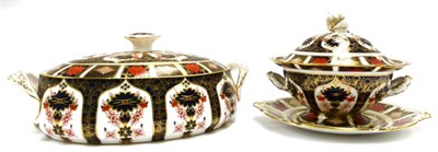 Lot 69 - A Royal Crown Derby Imari tureen and cover on stand, together with a Royal Crown Derby Imari...