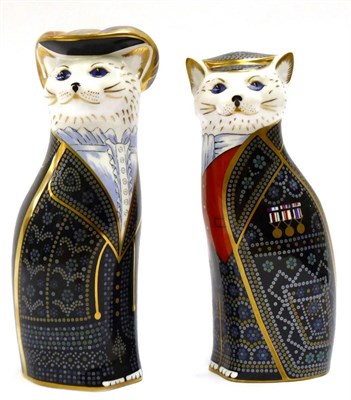 Lot 80 - A pair of Royal Crown Derby Imari Royal Cats paperweights, Pearly King and Pearly Queen