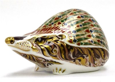Lot 82 - A Royal Crown Derby Imari paperweight, Ashbourne Hedgehog, No. 471/500 (gold stopper, boxed...