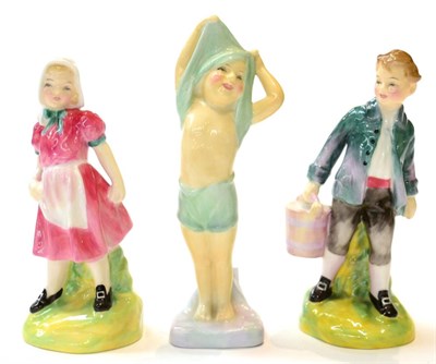 Lot 89 - A pair of Royal Doulton figures, Jack and Jill, HN2060 and HN2061 together with another Royal...