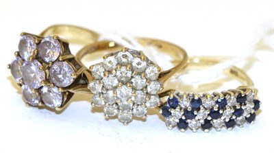 Lot 108 - Three 9ct gold dress rings