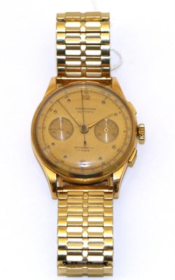 Lot 120 - A gents chronograph wristwatch, signed Olympic, case stamped '18K0.750'