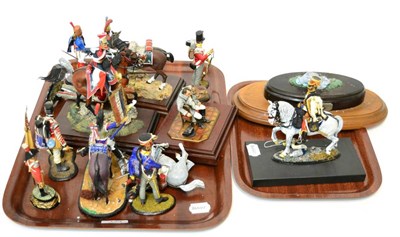 Lot 154 - Twelve painted metal figures of Napoleonic soldiers, 9cm to 16cm