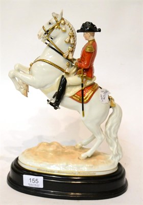 Lot 155 - An Austrian figure of a soldier on a rearing horse, 33cm