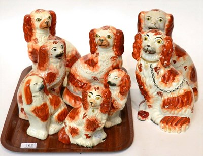 Lot 162 - Eight Staffordshire King Charles spaniels