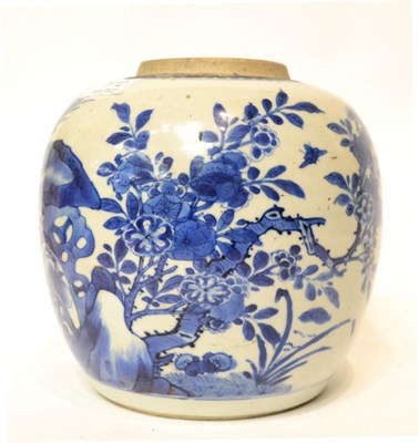 Lot 172 - A 19th century Chinese blue and white porcelain ginger jar painted in the Kangxi style