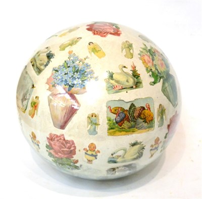 Lot 203 - An early 20th century decalcomania glass ball