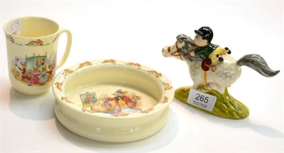 Lot 265 - A Beswick Norman Thelwell pony and rider with two items of Bunnykins (3)