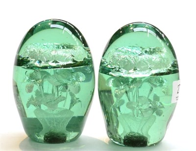 Lot 270 - Two Victorian green glass dumps