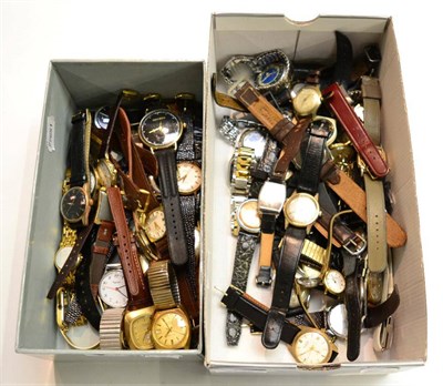 Lot 282 - Sixty gents and ladies wristwatches, automatic, manual winding and quartz examples, makers...